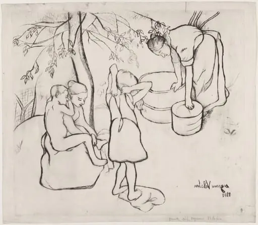 Toilette des enfants dans le Jardin, by Suzanne Valadon