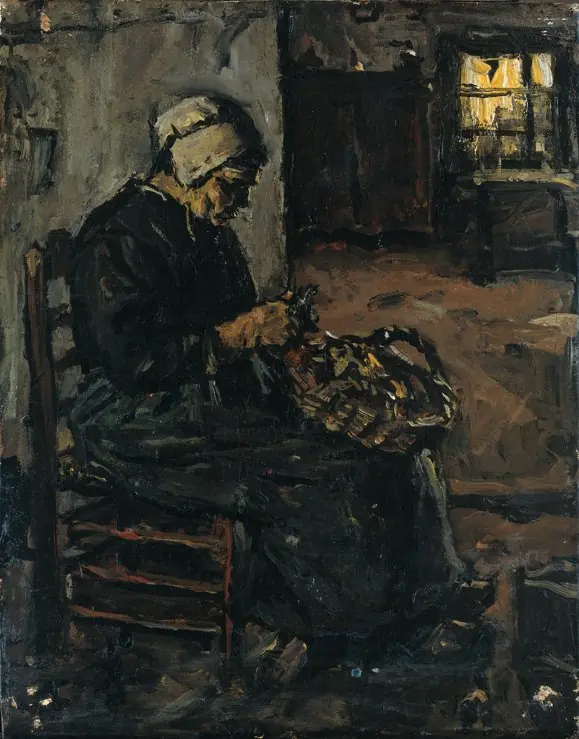 Peasant Woman Peeling Potatoes, by Suze Robertson