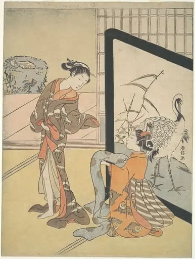 遊女と新造|Courtesan and Shinzō, by Suzuki Harunobu