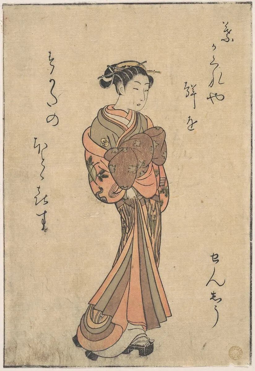 青楼美人合|The Courtesans, from the Series, "Seiro Bijin Awase Carver End Shigoro" (sic.), by Suzuki Harunobu, ink, 1765