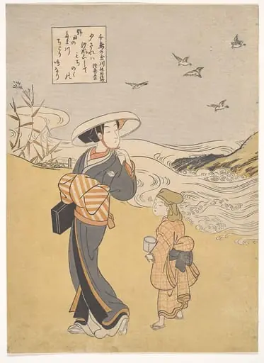 六玉川 「千鳥の玉川 陸奥名所」|“The Jewel River of Plovers, a Famous Place in Mutsu Province,” from the series Six Jewel Rivers (Mu Tamagawa: Chidori no Tamagawa, Mutsu meisho), by Suzuki Harunobu