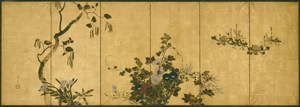 Flowers of Autumn and Winter, by Suzuki Kiitsu