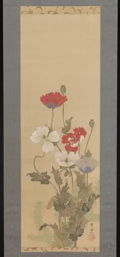 鈴木其一筆 芥子図|Poppies, by Suzuki Kiitsu