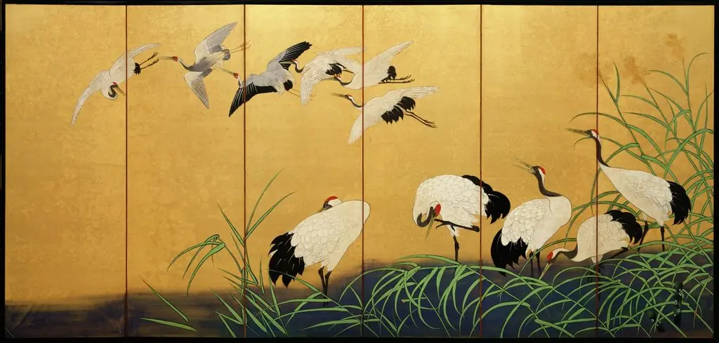 Reeds and Cranes, by Suzuki Kiitsu