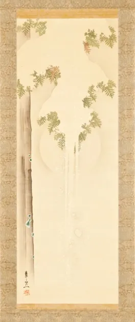 Snow on Cypress: Full Moon, by Suzuki Kiitsu, unspecified, 1840