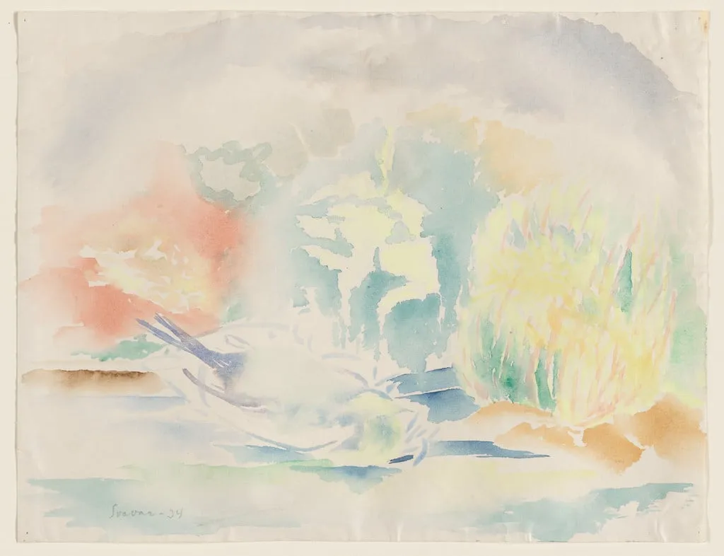 Untitled, by Svavar Guðnason, watercolor, 1934