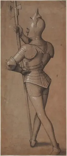 Knight in Armor, Holding a Halberd, by Swabian 15th Century