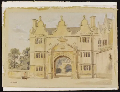 Entrance to Stanway House, by Swan