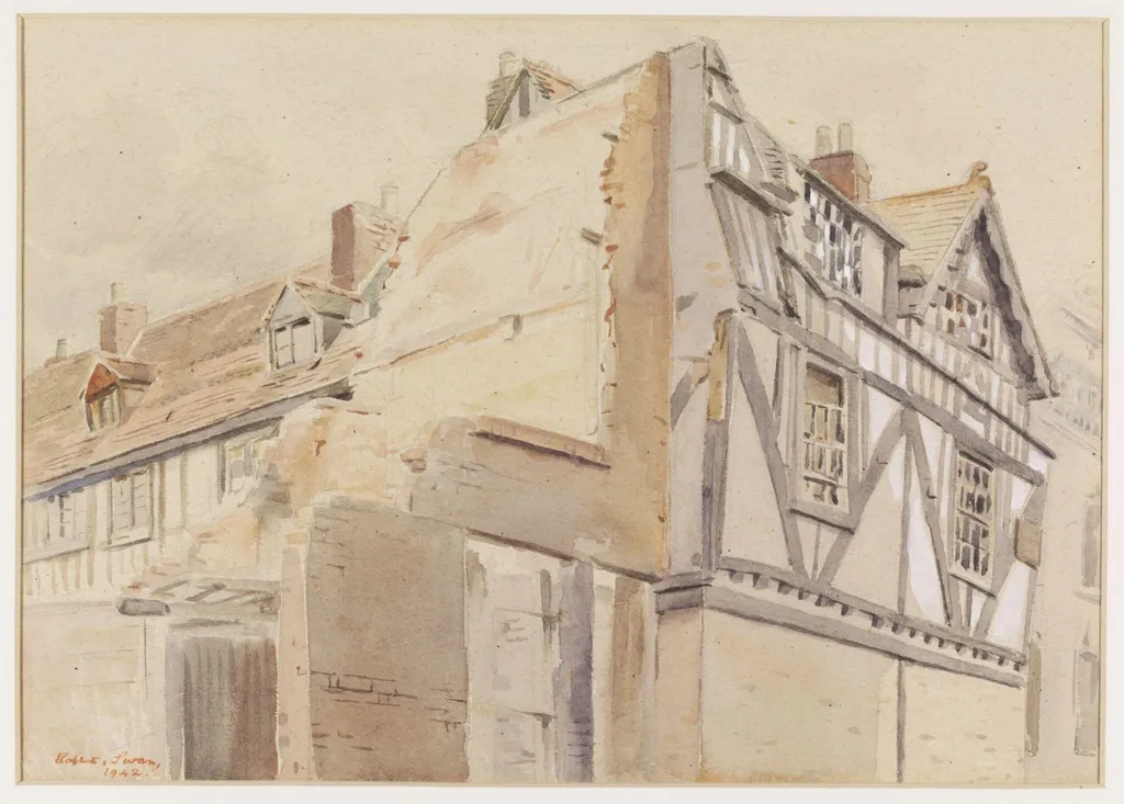 Raven Inn, Gloucester, by Swan, watercolor, 1942