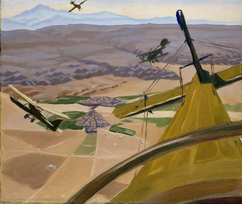 Over the Hills of Kurdistan: Flying above Kirkuk, by Sydney Carline