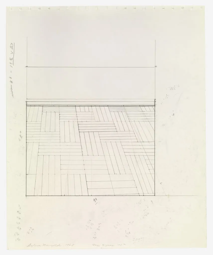 Untitled, by Sylvia Plimack Mangold, graphite, 1968
