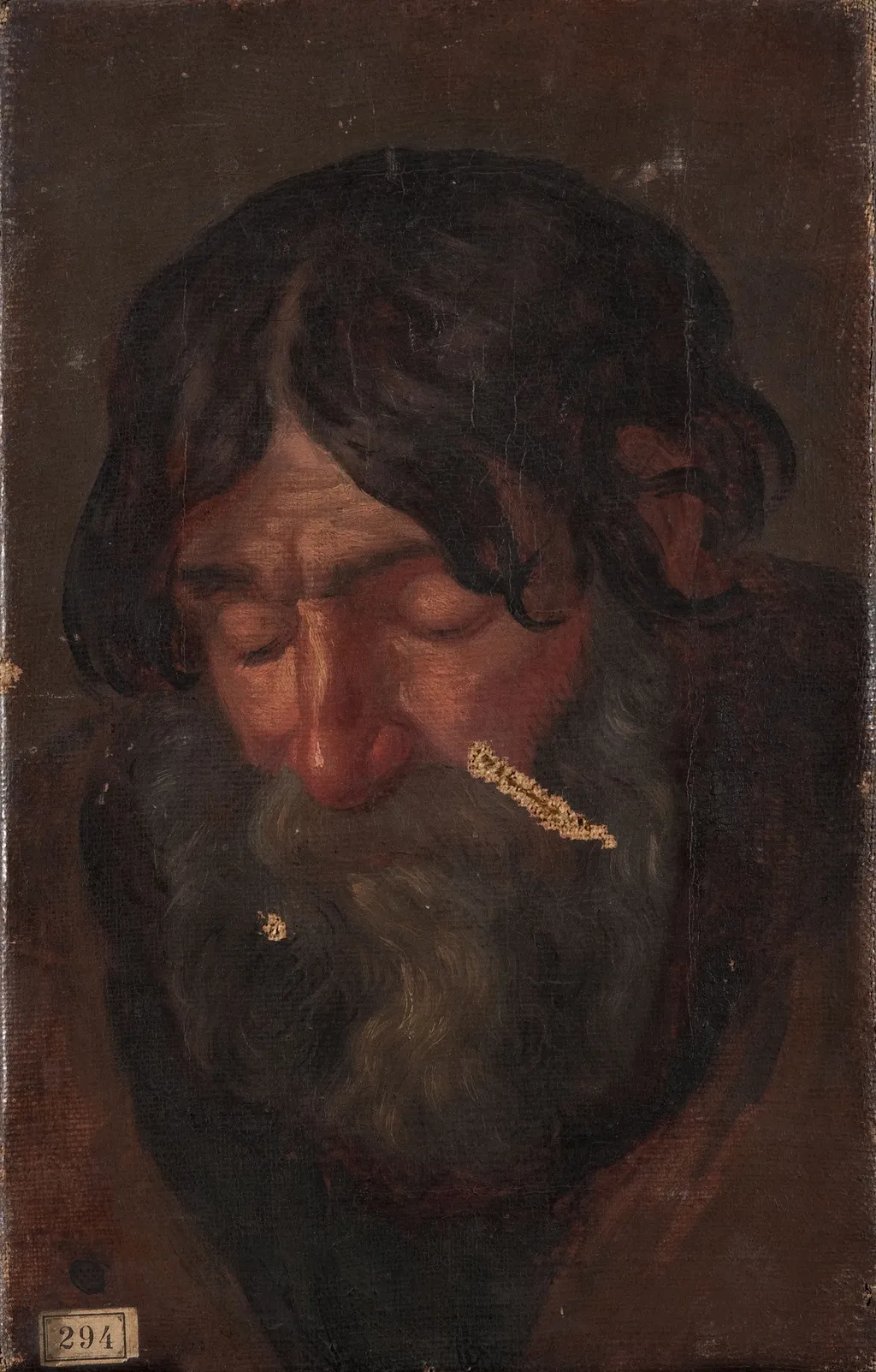 Head of a man, by Szymon Czechowicz, oil, 1739