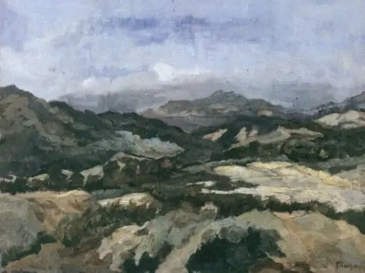 Peisaj cu dealuri, by T. Cuza