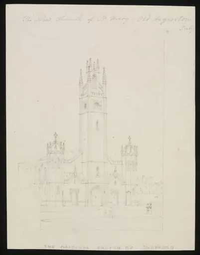 The New Church of St. Mary - Old Hagerston [sic], July 1827, by T. H. Shepherd