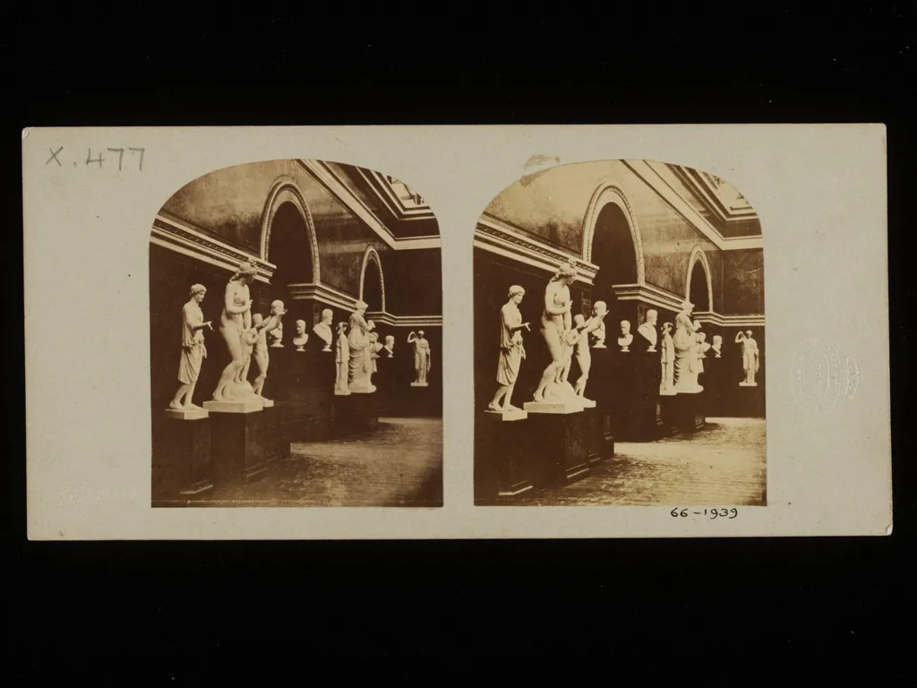 The Gallery of Greek Sculpture at Crystal Palace, by T. R. Williams, photographic, 1854