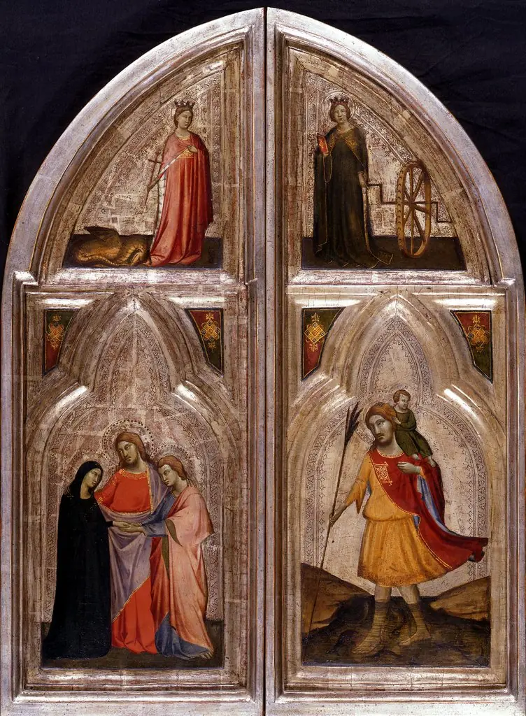 Exterior of the wings of the triptych, by Taddeo Gaddi