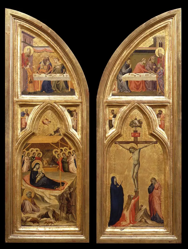 Interior view of wings of the triptych, by Taddeo Gaddi