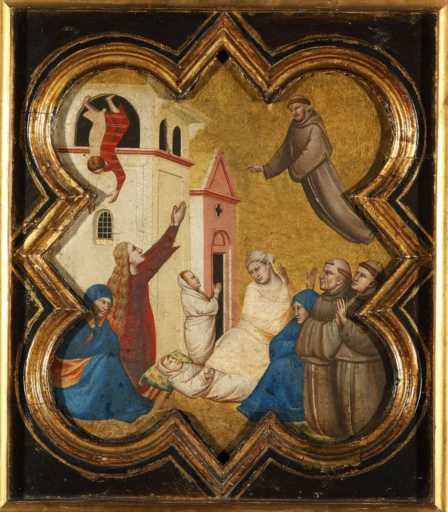 Saint Francis raises a child from the dead, by Taddeo Gaddi