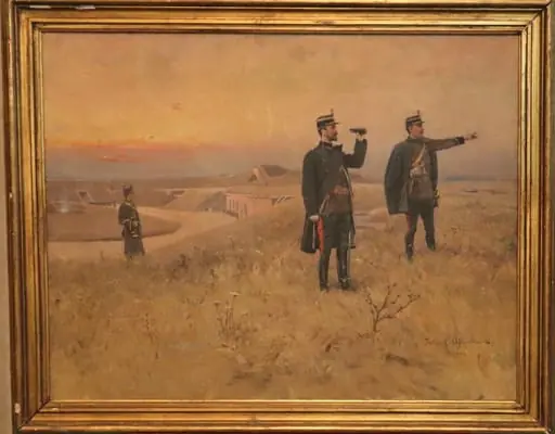 Doi ofițeri din Regimentului 1 Artilerie Cetate, by Tadeusz Ajdukiewicz, 1902