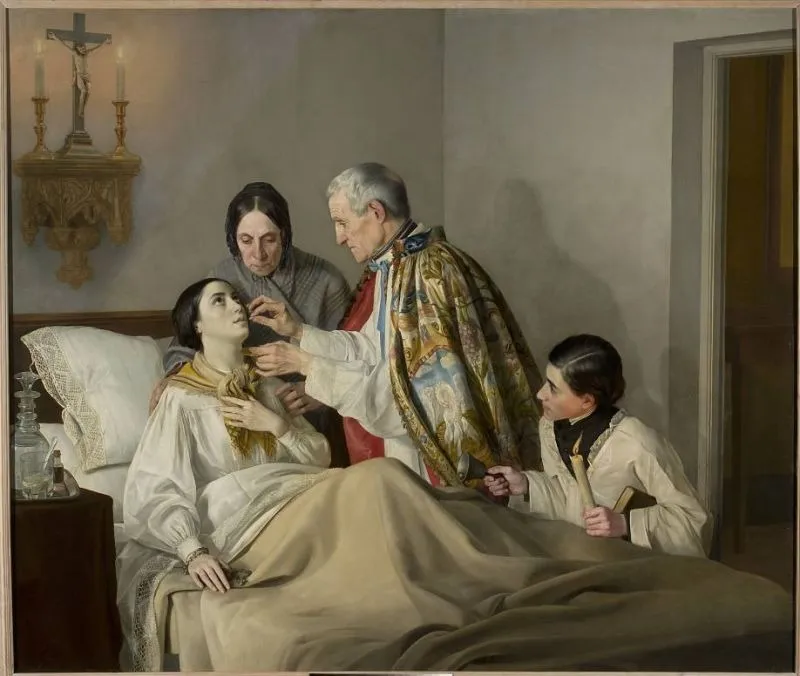 Viaticum, by Tadeusz Gorecki, oil, 1852