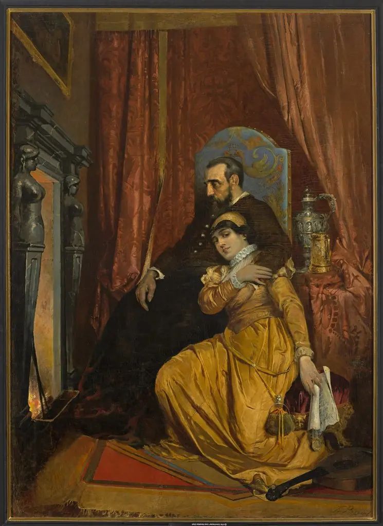 Sigismund Augustus and Barbara Giza, by Tadeusz Popiel