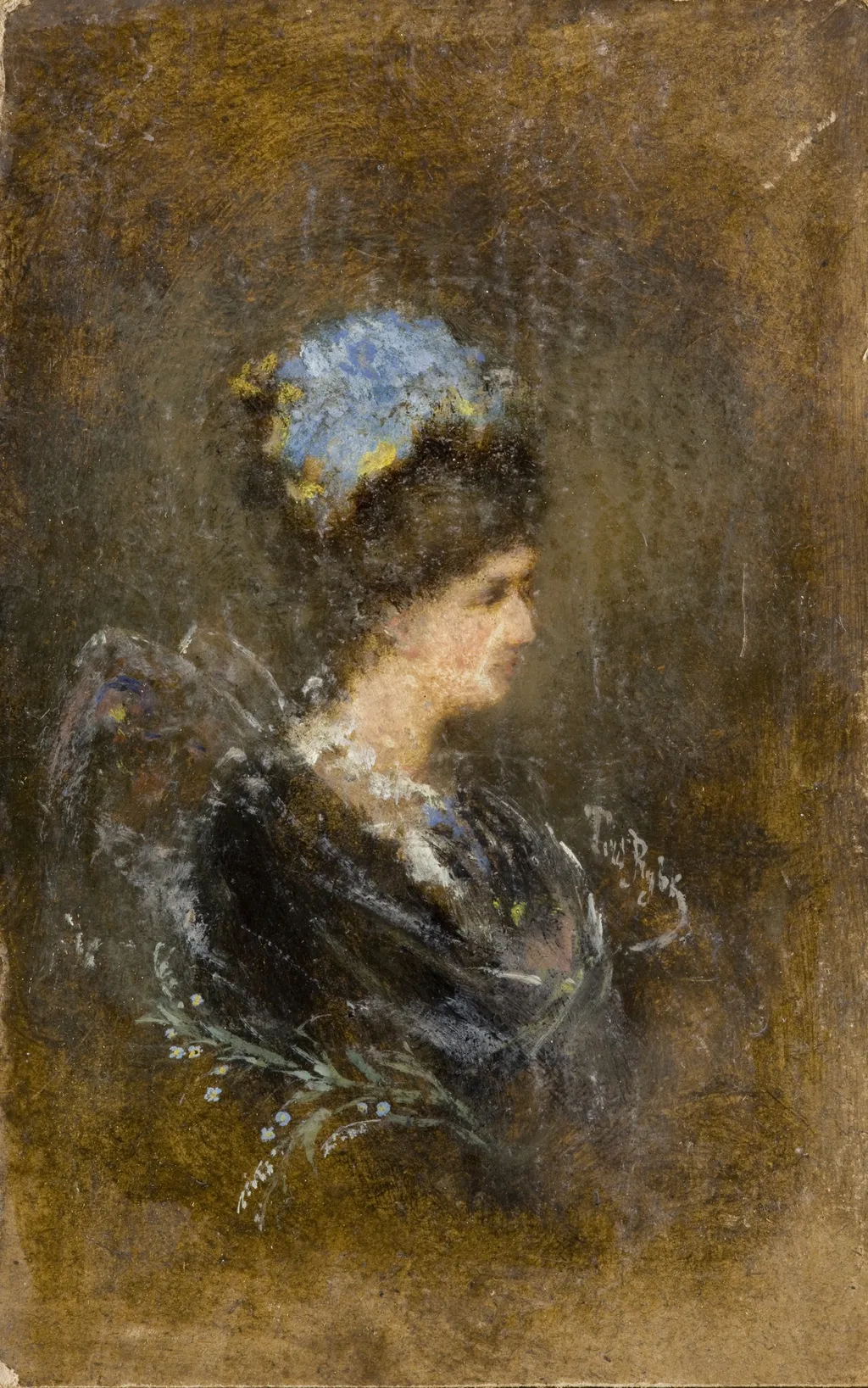 Portrait of a Lady, by Tadeusz Rybkowski, oil, 1897