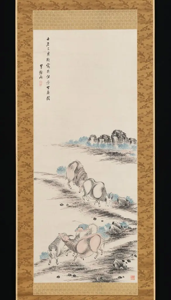 Oxen and Herdboy, by Takahashi Sōhei