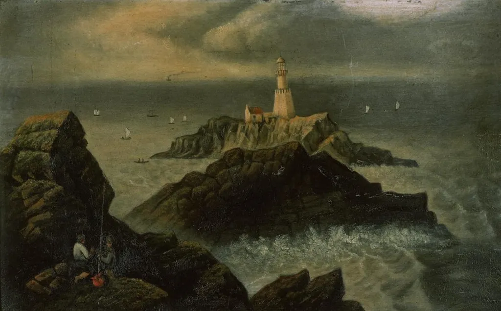 Mumbles lighthouse, by Taliesin Williams, oil, 1800