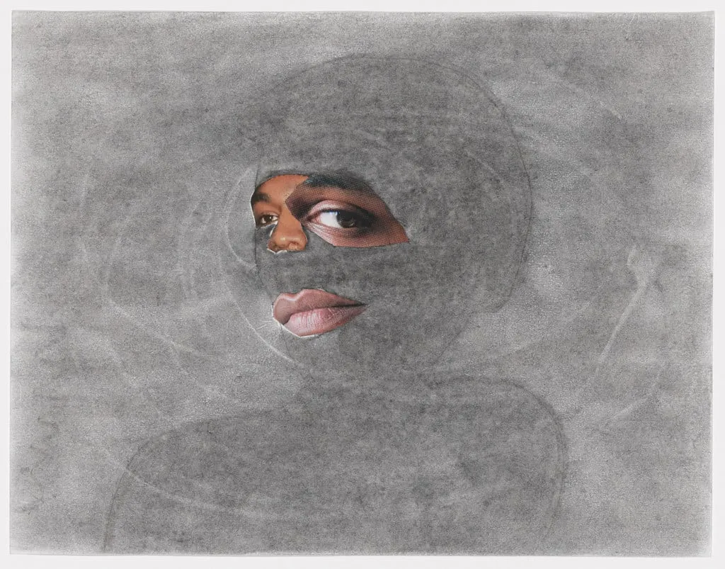 Untitled, by Tameca Cole, charcoal, 2016
