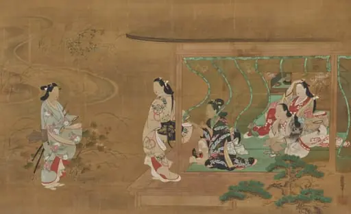 Beauty Receiving a Visitor, by Tamura Suio