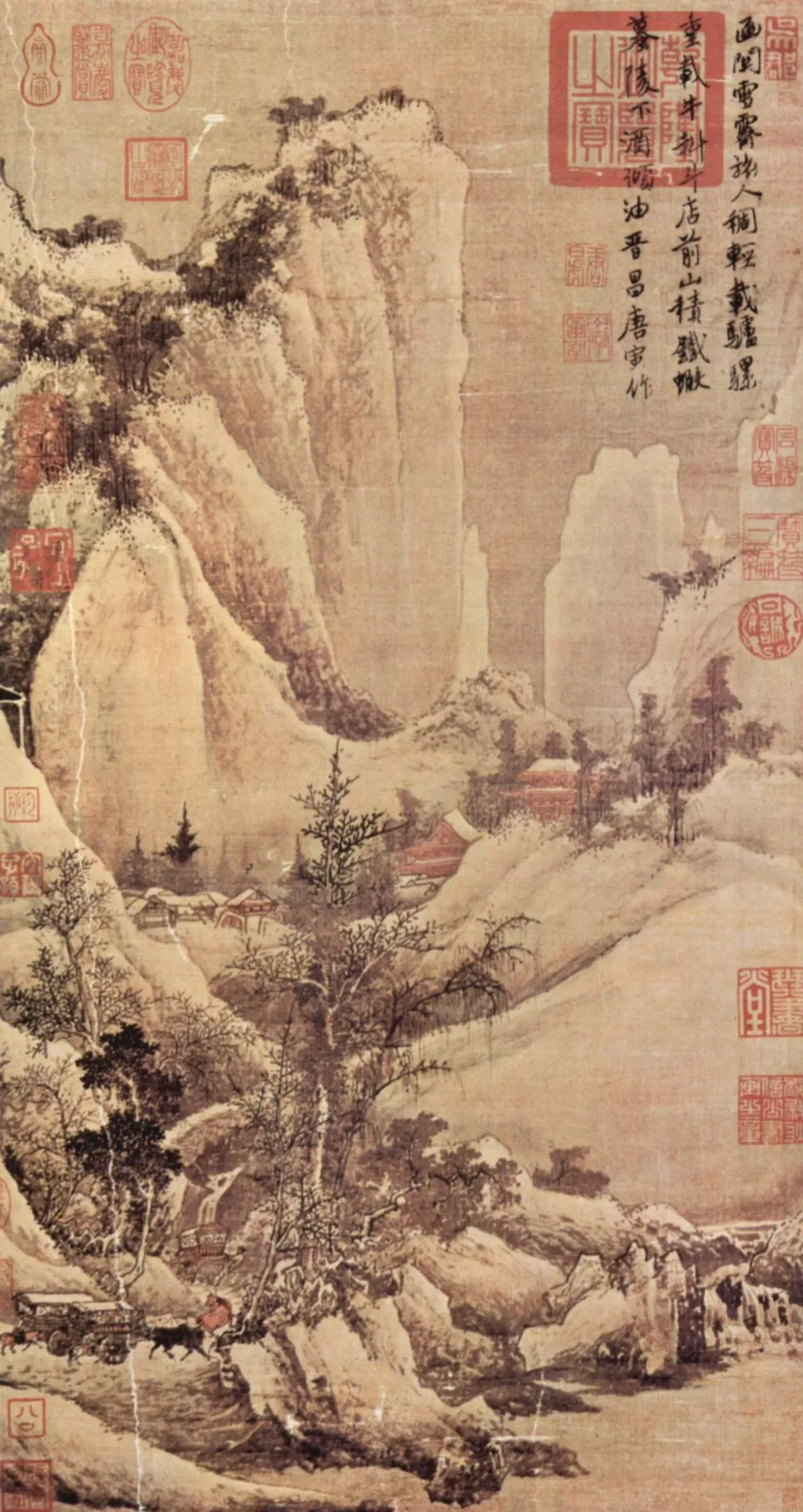 Clearing after Snow on a Mountain Pass, by Tang Yin, unspecified, 1507