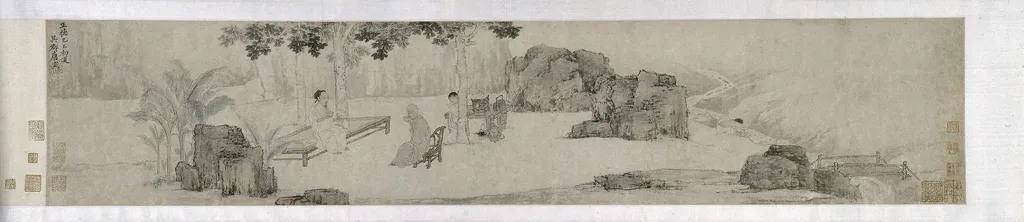 Tea Drinking Under the Wutong Tree, by Tang Yin, unspecified, 1498