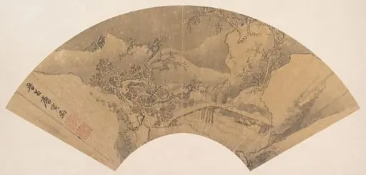 明   佚名   倣唐寅   溪山雪徑   扇|Winter Landscape, by Tang Yin, 1506