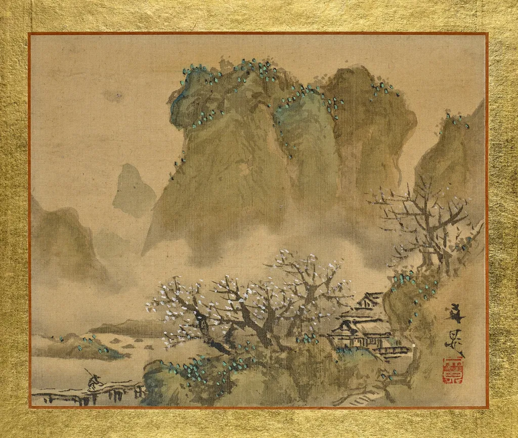 A Country House in a Valley with a Blossoming Plum Tree, by Tani Bunchō, unspecified, 1815