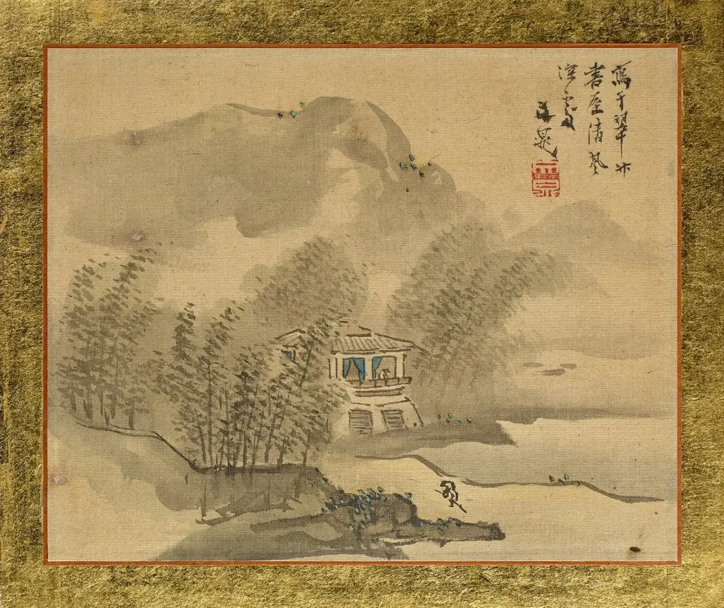 A House in a Bamboo Grove at the Shore, by Tani Bunchō