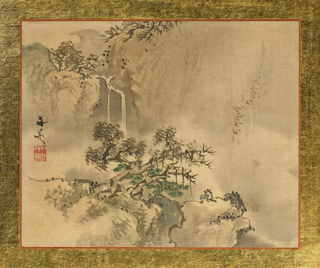 A Man taking a Rest under a Big Pine Tree, by Tani Bunchō
