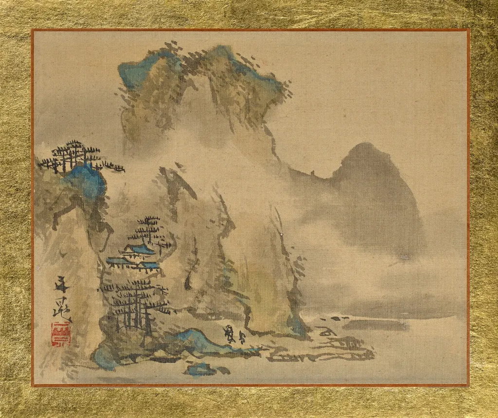 An Old Man and his Attendant heading towards a House on a Hill, by Tani Bunchō, unspecified, 1815