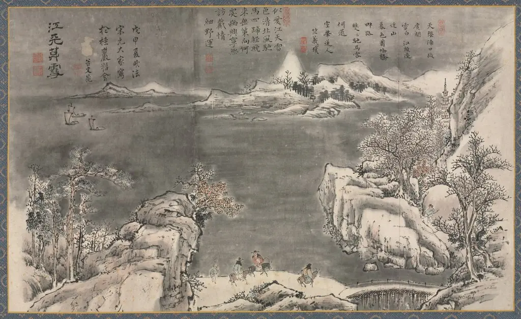 Evening Snow Blending River and Sky, from Eight Views of Xiao-Xiang, by Tani Bunchō
