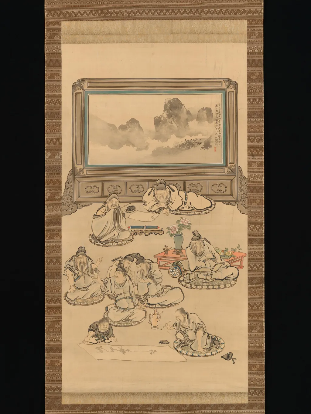 The Eight Immortals of the Wine Cup, by Tani Bunchō, unspecified, 1828