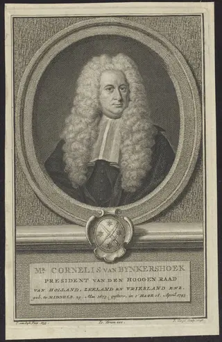Portrait of Cornelis Bynkershoek, President of the Supreme Court of Holland, by Tanjé Pieter, 1746