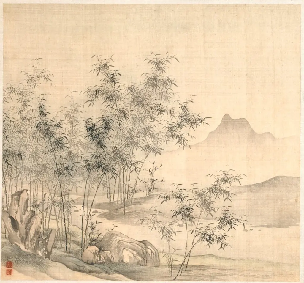 A Solitary Crane in the Bamboo Grove, by Tao Hong