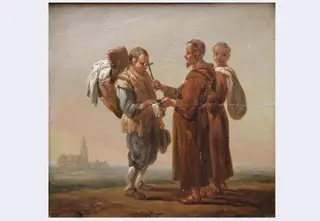 Țăran și doi călugări ; pandant: La malul mării