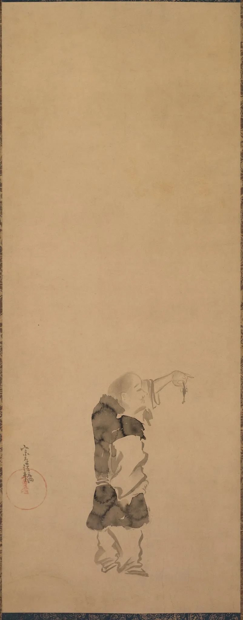 Kenshu, Monk with Shrimp, by Tawaraya Sōtatsu, unspecified, 1620
