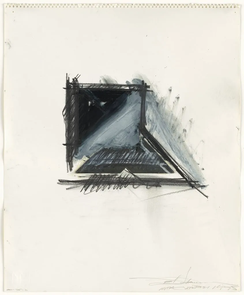 Untitled, by Ted Stamm, gouache, 1975
