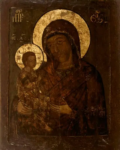 Jerusalemin Jumalanäiti, (Hodigitria), venäläinen ikoni, by tekijä ei tiedossa