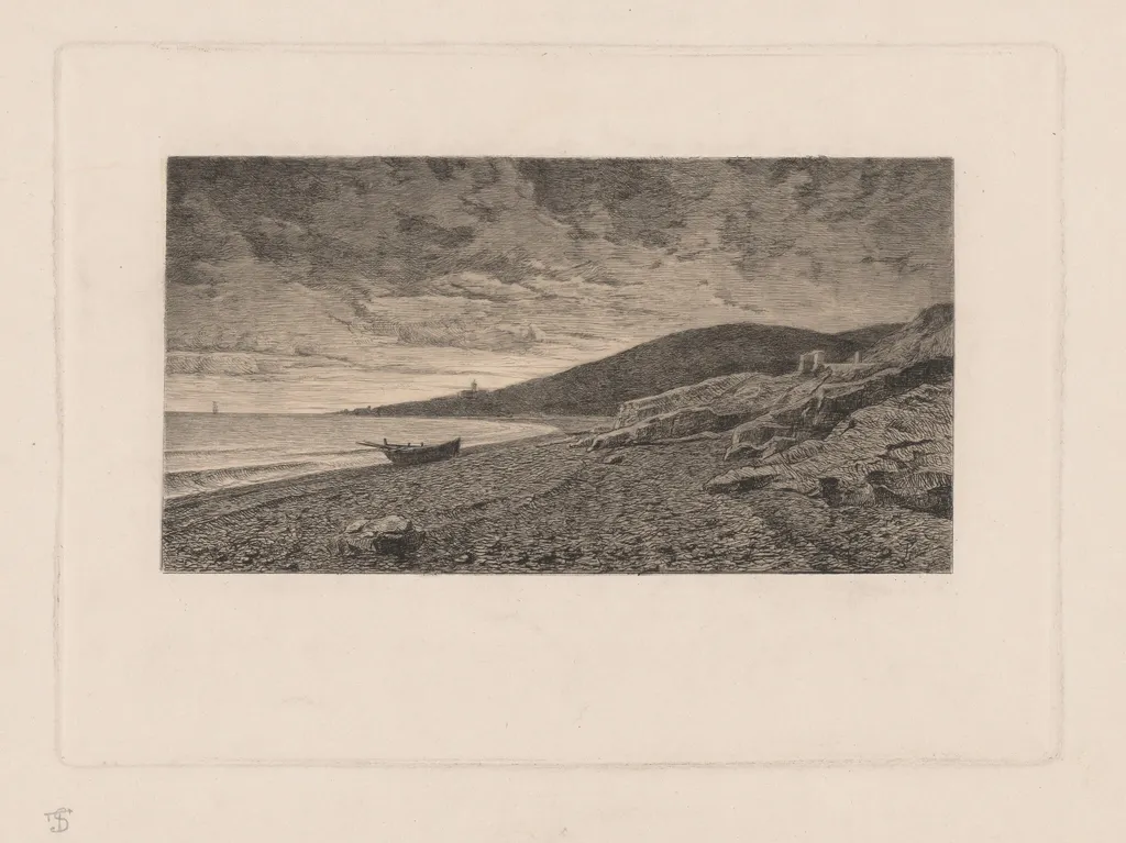 The Coast of Elba, by Telemaco Signorini, ink, 1870