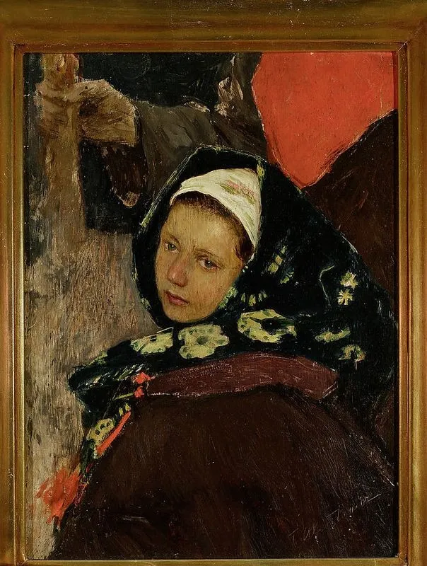 Ruthenian woman – head of a peasant woman, by Teodor Axentowicz, oil, 1898