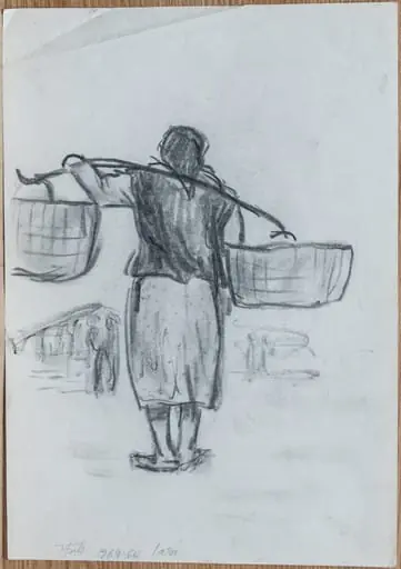 Femeie cărând poveri, by Teodor Hrib