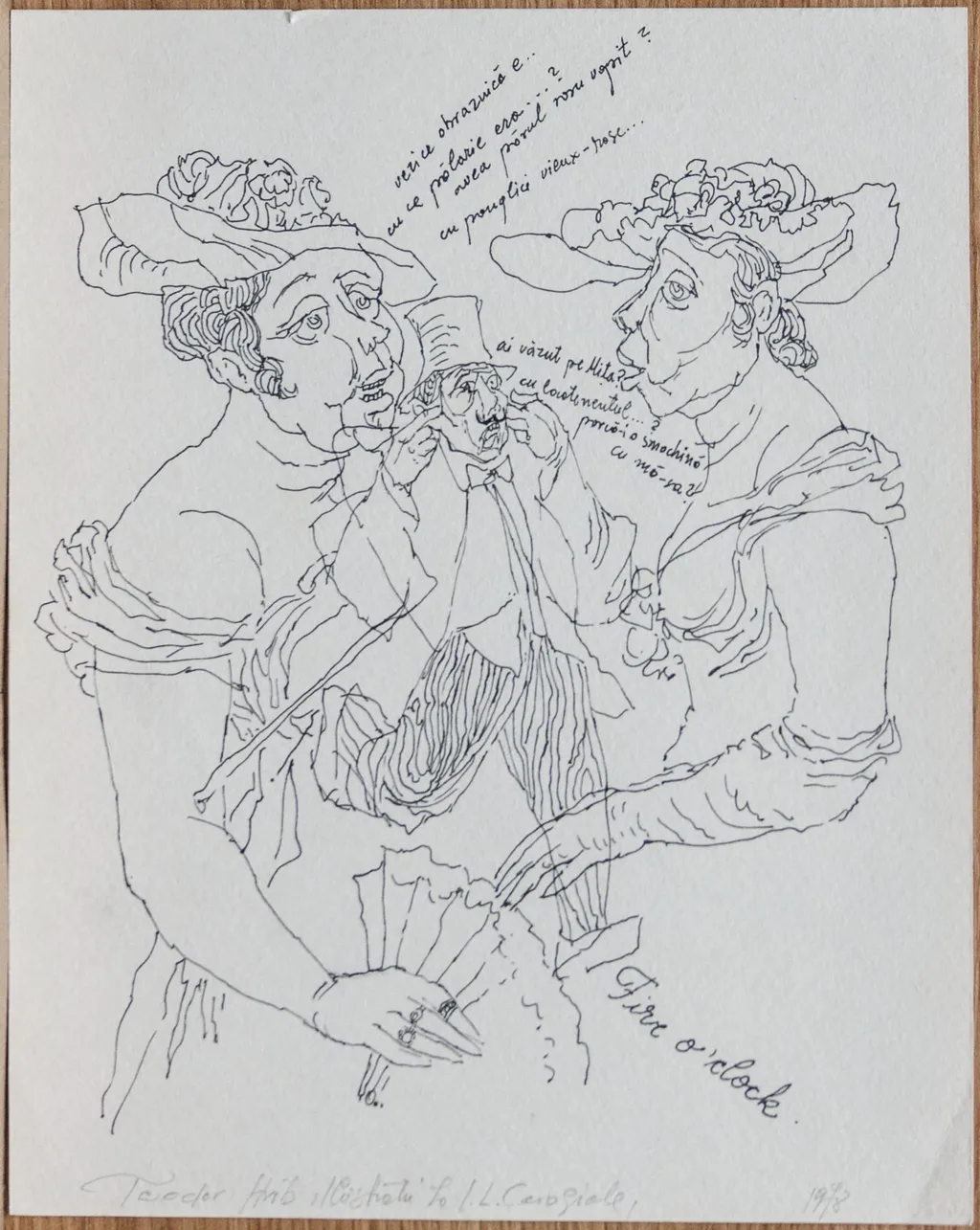 Ilustrație la I. L. Caragiale, by Teodor Hrib, 1950