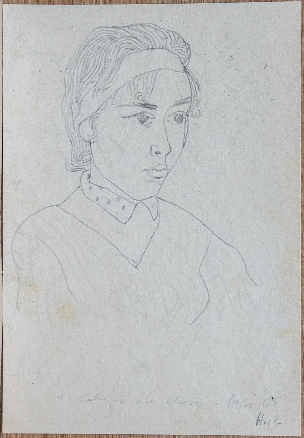 verso: O colegă de clasă, by Teodor Hrib, 1950